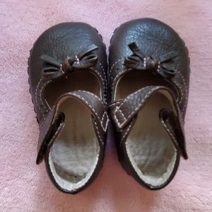 Pediped girls brown leather shoes 6-12 months